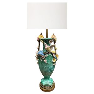 -Lámpara de mesa en porcelana. P S. XX